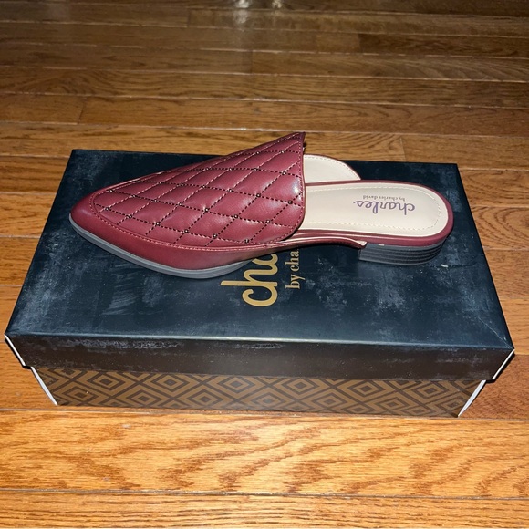 Charles by Charles David Este Quilted Microsuede Mule Flats Maroon Women’s 6 - Picture 3 of 10